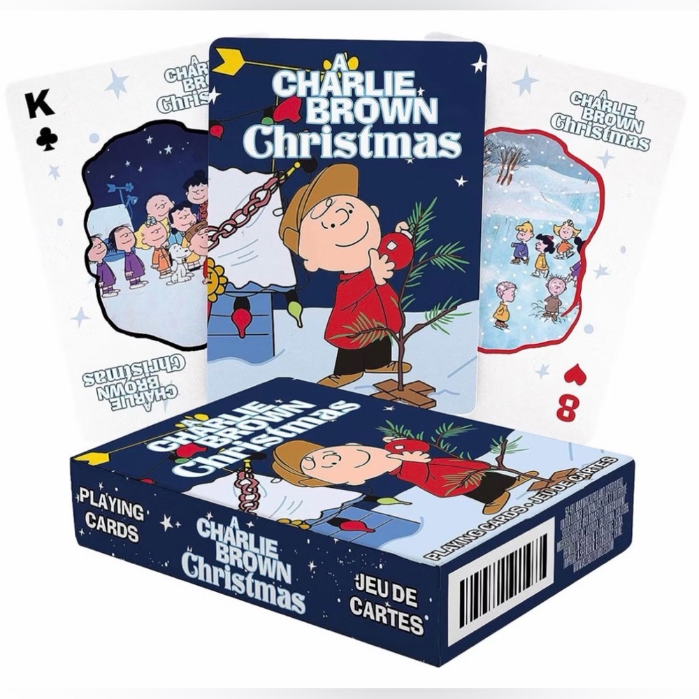 Peanuts Charlie Brown Christmas Playing Cards - Blue and Red
